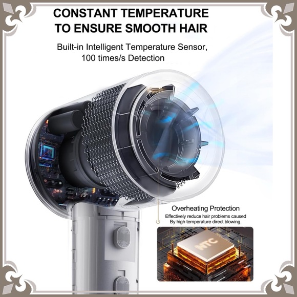 Negative Ionic Hair Blow Dryer High Speed Brushless Motor Hot & Cold Alternating - Picture 6 of 8